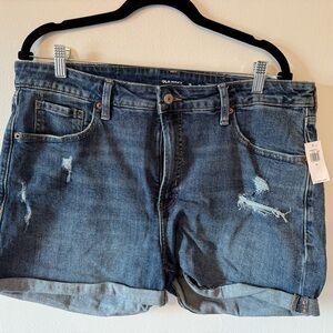 Old Navy Blue Jean Shorts Distressed Cut-Off Style